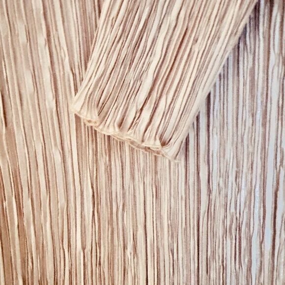 Vintage 80s Pierre Labiche Pleated Dress Blush Pink Chiffon Ruffle Hem USA SZ 10 - Picture 9 of 12